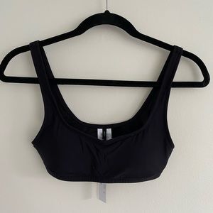 NWT J.Crew sporty black bikini top.